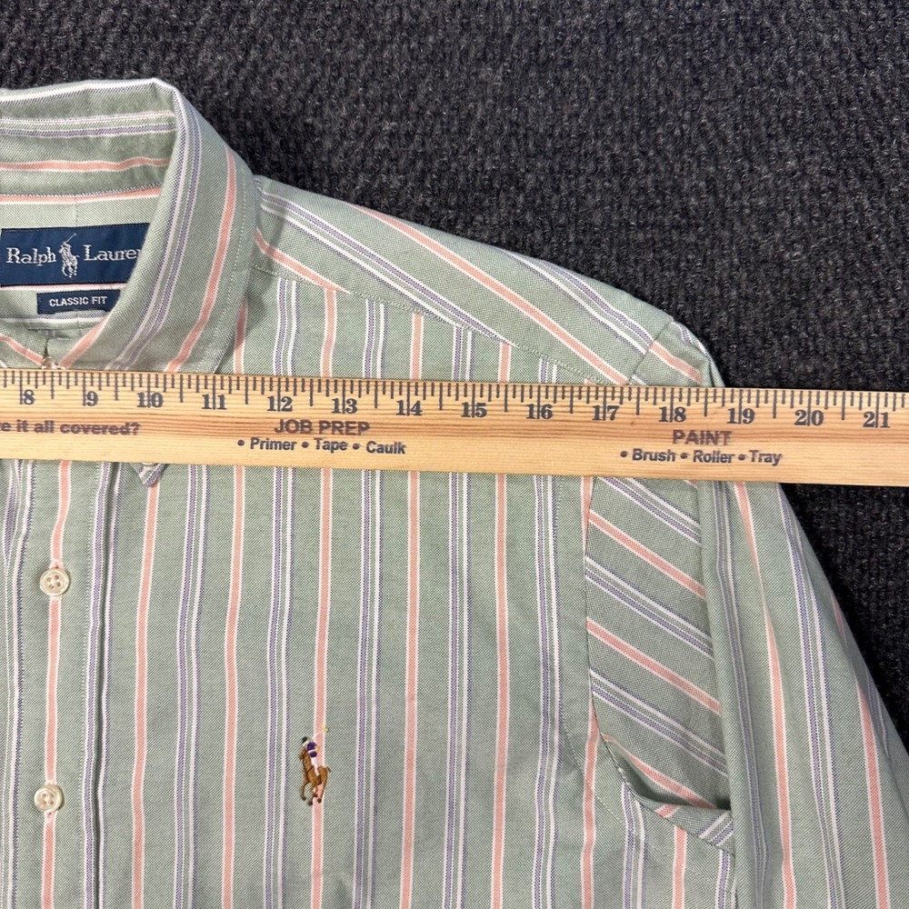 Vintage Polo Ralph Lauren Oxford Dress Shirt Mens 15.5 32/33 Classic Fit Striped - Picture 8 of 12